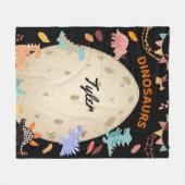 Schattige Waterverf-dinosaurussen met grote dineei Fleece Deken (Voorkant (Horizontaal))