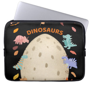 Schattige Waterverf-dinosaurussen met grote dineei Laptop Sleeve