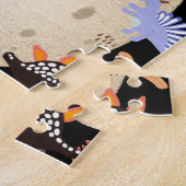 Schattige Waterverf-dinosaurussen met grote dineei Legpuzzel (Zijkant)