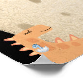 Schattige Waterverf-dinosaurussen met grote dineei Poster (Hoek)