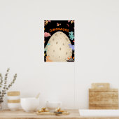 Schattige Waterverf-dinosaurussen met grote dineei Poster (Keuken)