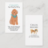 Schattige Waterverf Dog Walker Pet Sitter Visitekaartje (Voorkant / Achterkant)