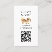 Schattige Waterverf Dog Walker Pet Sitter Visitekaartje (Achterkant)