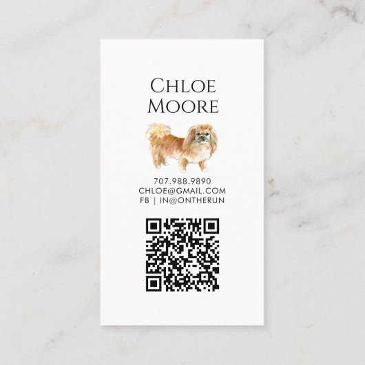 Schattige Waterverf Dog Walker Pet Sitter Visitekaartje (Achterkant)