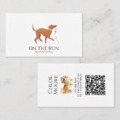 Schattige Waterverf Dog Walker Pet Sitter Visitekaartje (Voorkant / Achterkant)