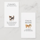Schattige Waterverf Dog Walker Pet Sitter Visitekaartje (Voorkant / Achterkant)