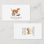 Schattige Waterverf Dog Walker Pet Sitter Visitekaartje (Voorkant / Achterkant)