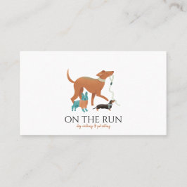 Schattige Waterverf Dog Walker Pet Sitter Visitekaartje