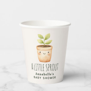 Schattige waterverf Een klein scheutje Baby shower Papieren Bekers