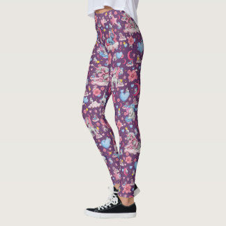 Schattige Waterverf Eenhoorns  Leggings