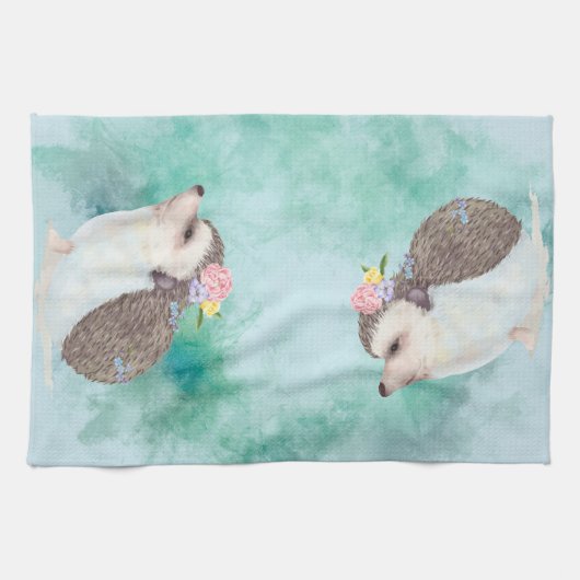 Schattige Waterverf egel Theedoek (Horizontaal)