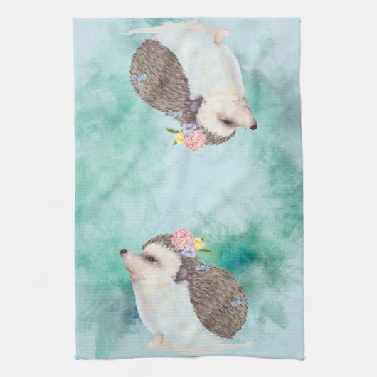 Schattige Waterverf egel Theedoek (Verticaal)