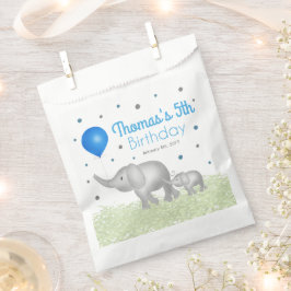 Schattige Waterverf Elephants Birthday Boy Bedankzakje