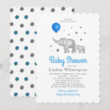 Schattige Waterverf Elephants Boy Baby shower