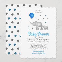 Schattige Waterverf Elephants Boy Baby shower Kaart