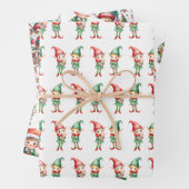 Schattige Waterverf Elfen Kerst Inpakpapier Vel (In situ)