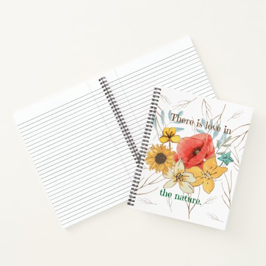 Schattige waterverf florale voor haar natuur agend notitieboek (Binnen)