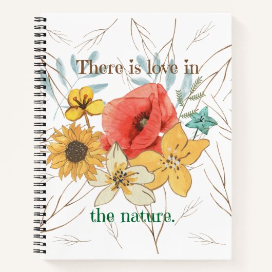Schattige waterverf florale voor haar natuur agend notitieboek (Voorkant)