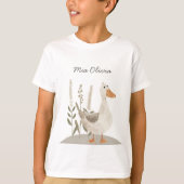 Schattige Waterverf Gans Kinder T-shirt (Voorkant)