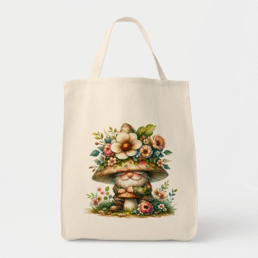 Schattige Waterverf Garden Gnome Tote Bag (Voorkant)