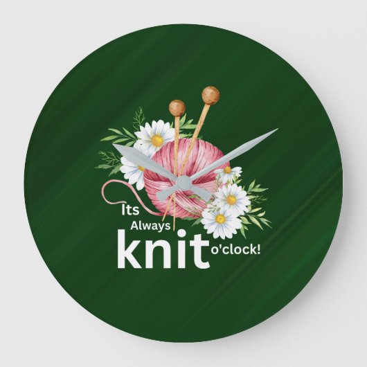Schattige Waterverf garen & "Het is altijd gebreid Grote Klok (Voorkant)