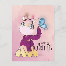 Schattige waterverf giraffe briefkaart
