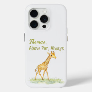 Schattige Waterverf Giraffe Van De Golfbaan Op iPhone 15 Pro Case