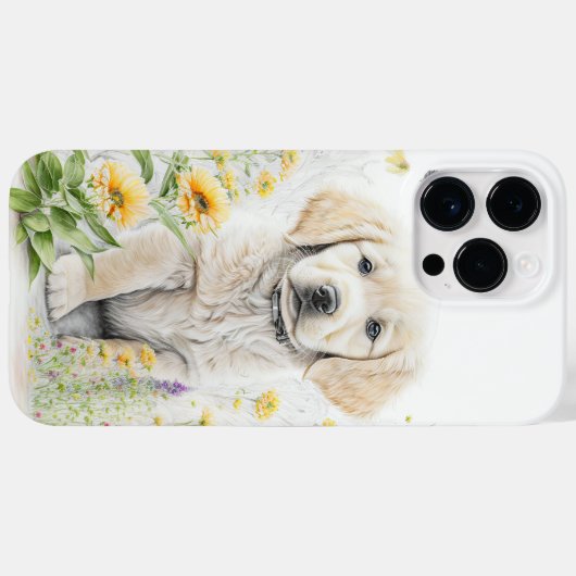 SCHATTIGE WATERVERF GOLDEN RETRIEVER PUPPY Case-Mate iPhone CASE (Achterkant (horizontaal))