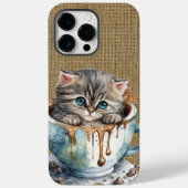 SCHATTIGE WATERVERF GRAY TABBY KITTEN IN CUP Case-Mate iPhone CASE (Achterkant)