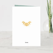 Schattige Waterverf Groene Kerst Rendier Goud Folie Feestdagenkaart (Achterkant)