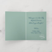 Schattige Waterverf Groene Kerst Rendier Goud Folie Feestdagenkaart (Binnenlaag)