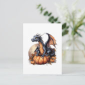 Schattige Waterverf Halloween Dragon Briefkaart (Staand voorkant)