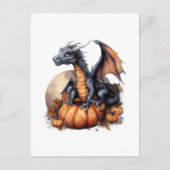 Schattige Waterverf Halloween Dragon Briefkaart (Voorkant)