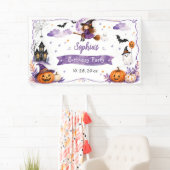 Schattige waterverf Halloween-verjaardag Spandoek (Insitu)