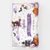 Schattige waterverf Halloween-verjaardag Spandoek (Verticaal)