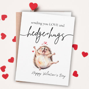Schattige Waterverf Happy Hedgehog Valentijnsdag Kaart