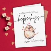 Schattige Waterverf Happy Hedgehog Valentijnsdag Kaart