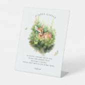 Schattige Waterverf Herten Luier Raffle Teken Reclamebord Met Voetstuk (Voorkant)