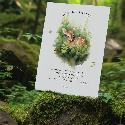 Schattige Waterverf Herten Luier Raffle Teken Reclamebord Met Voetstuk