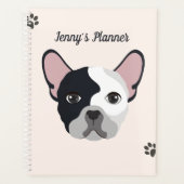 Schattige Waterverf Hondengezicht Roze & Grijs 202 Planner (Voorkant)