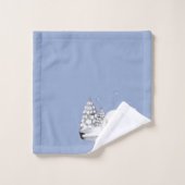 Schattige waterverf ijsbeer dennenbomen sneeuwvlok bad handdoek (Wasdoekje)