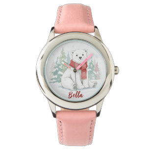 Schattige waterverf ijsbeer horloge