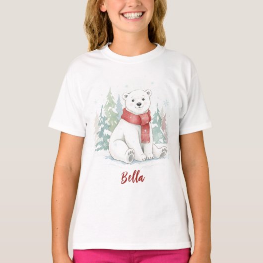 Schattige waterverf ijsbeer t-shirt (Voorkant)