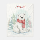 Schattige waterverf IJsbeer Winter Fleece Deken (Voorkant)