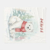 Schattige waterverf IJsbeer Winter Fleece Deken (Voorkant (Horizontaal))