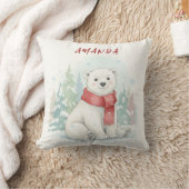 Schattige waterverf IJsbeer Winter Kussen (Deken)