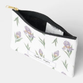 Schattige Waterverf Iris Bloemstuk Aangepaste Naam Etui (Open)