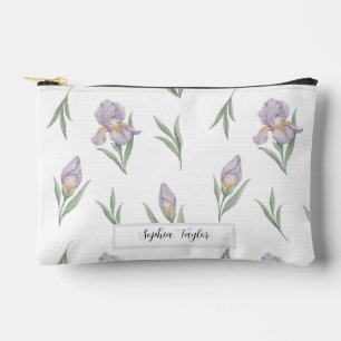 Schattige Waterverf Iris Bloemstuk Aangepaste Naam Etui