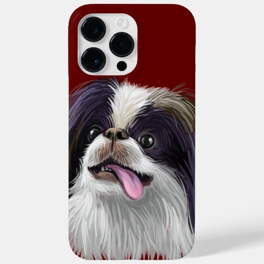 SCHATTIGE WATERVERF JAPANESE CHIN DOG Case-Mate iPhone CASE (Achterkant)