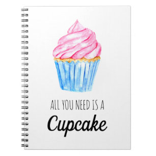 schattige waterverf je hoeft alleen maar een cupca notitieboek